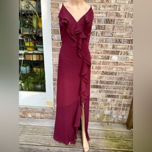 Wine/Maroon/Burgundy Ruffle DB Studio Formal Size 18 Dress